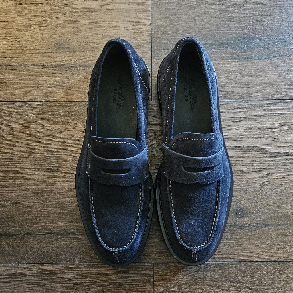 Good Man Brand Lexington Loafer Navy Suede Made In Italy Sz 8.5 8½ New Nib